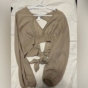 Open back v-neck like top